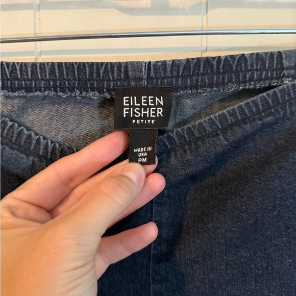 Eileen Fisher Pull On Elastic Waist Denim Jeans Size Petite M - Picture 4 of 10
